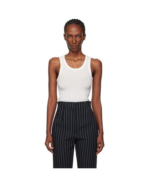 Mugler Black Ribbed Tank Top