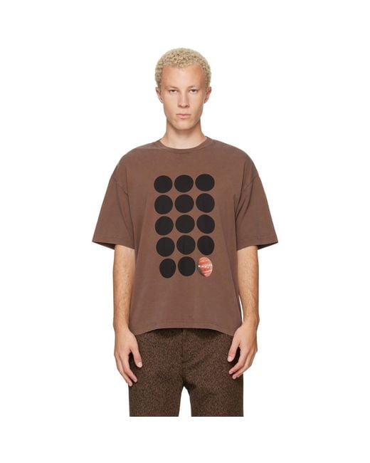 Marni Brown Printed-Logo T-Shirt for men