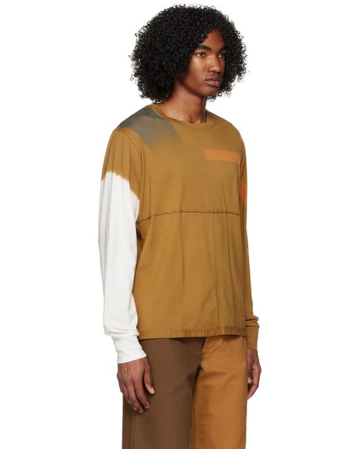 Eckhaus Latta Orange Tan Lapped Long Sleeve T-shirt for men