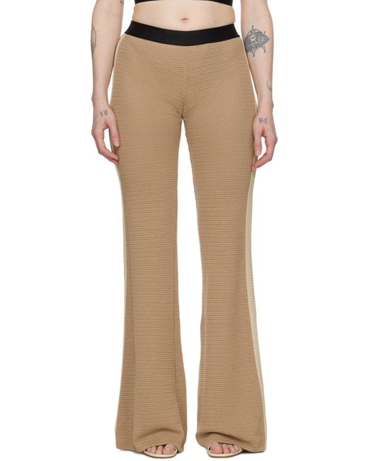 Palm Angels Natural Taupe Stripe Lounge Pants