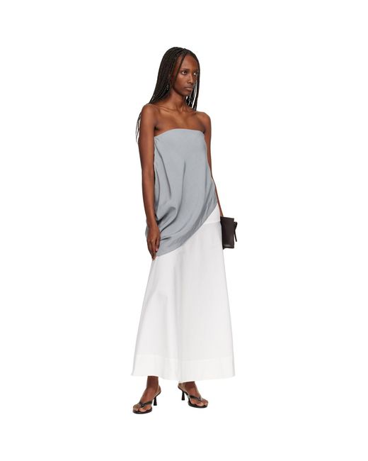 St. Agni White Cotton Circle Hem Maxi Skirt