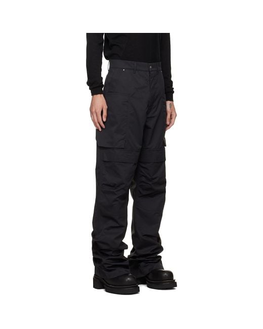 Rick Owens Black Tower Stefan Cargo Pants for men