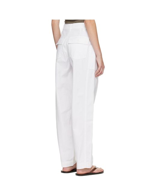 Matteau White Relaxed Cargo Pants