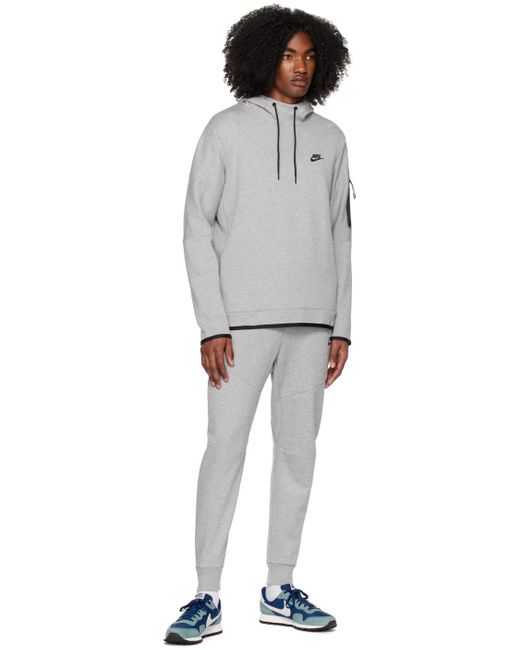 Nike Black Gray Sportswear Tech Fleece Hoodie for men