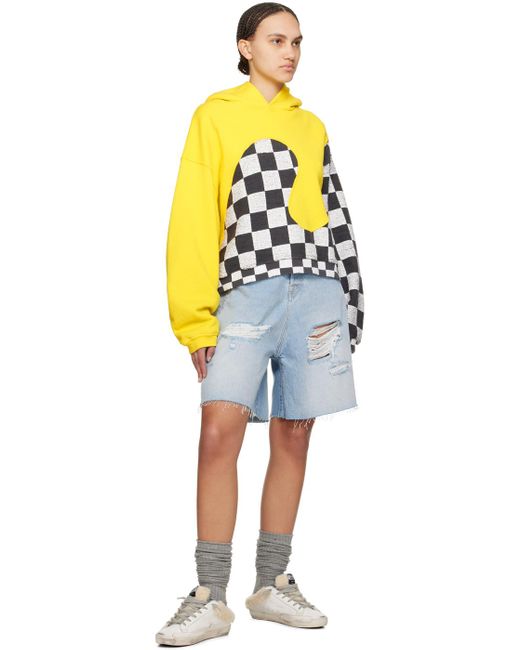 ERL Multicolor Yellow Paneled Hoodie