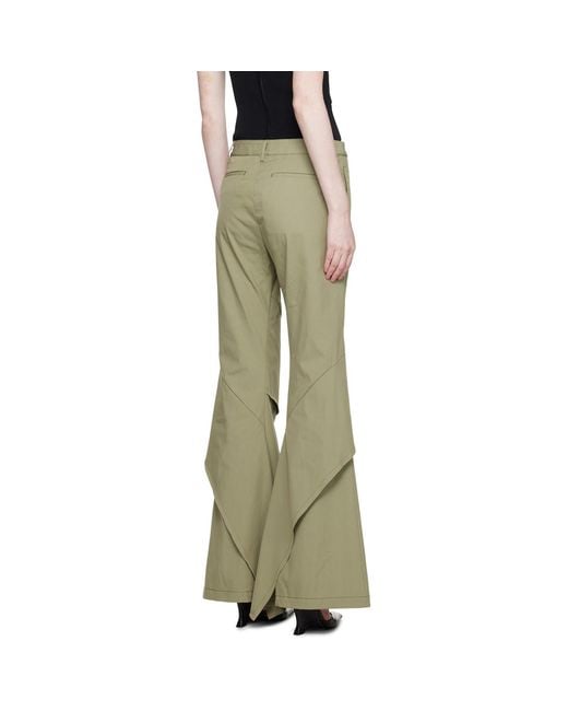 Dion Lee Multicolor Khaki Draped Trousers