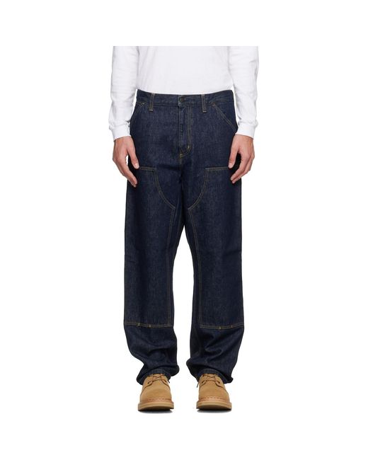 Carhartt Blue Double Knee Jeans for men