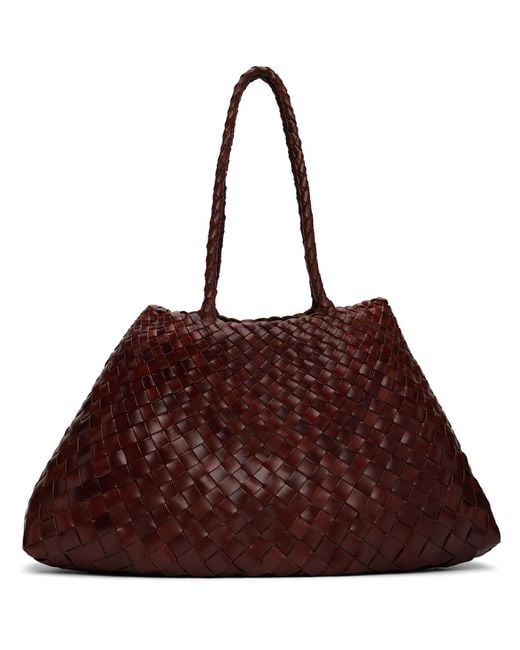 Dragon Diffusion Brown Burgundy Santa Croce Big Tote