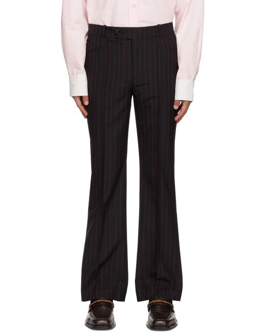 Ernest W. Baker Black Stripe Trousers for men