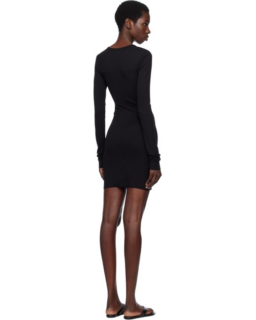 ÉTERNE Black Long Sleeve Crewneck Minidress