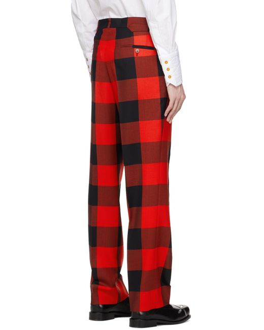 Vivienne Westwood Red & Black Sang Trousers for men