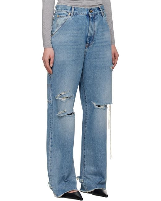DARKPARK Lisa Chain Adorned Loose Fit Carpenter Jeans in