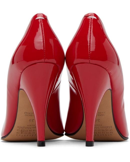 Maison Margiela Red Tabi Patent Heels
