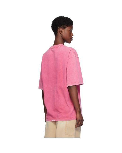 we11done Pink Vintage Horror T-Shirt