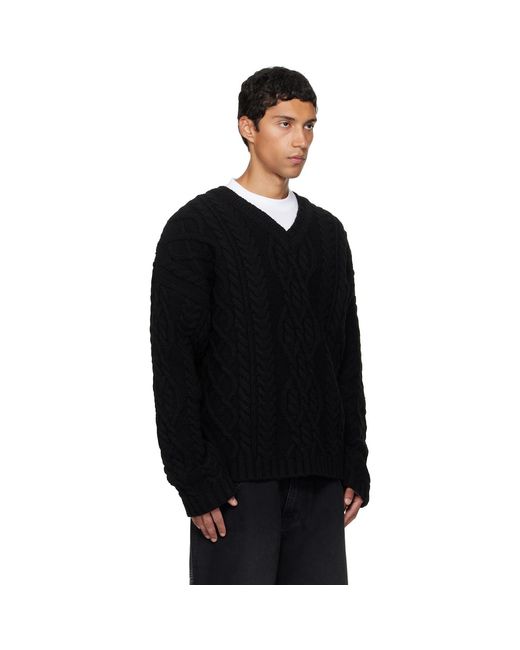 Vetements Black Cable-Knit Sweater for men