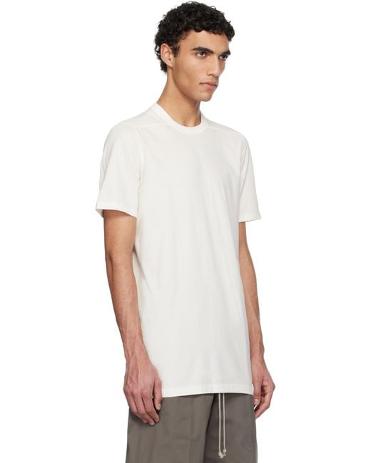 Rick Owens White Off- Short Level T-Shirt for men