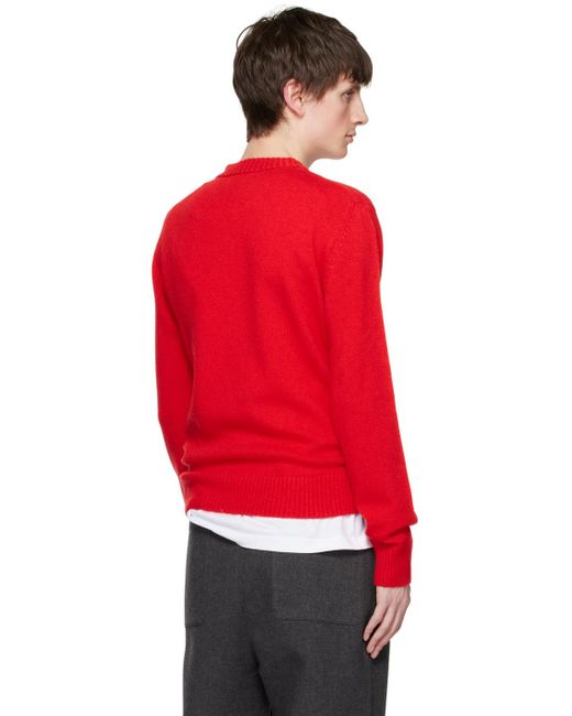 AMI Red Ami De Cœur Sweater for men