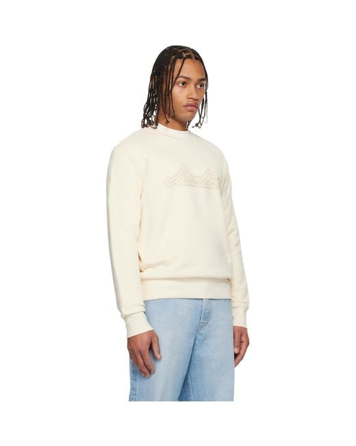 Moncler Multicolor Off- Cursive Logo Cotton Sweatshirt for men