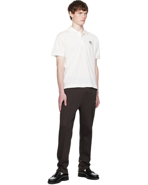 メンズ Lacoste ホワイト Classic Fit Signature Print L.12.12 ポロシャツ Black