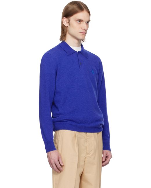 Bally Blue Knit Cashmere Polo for men