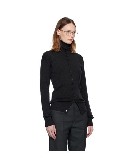 Lemaire Black Buttoned Fitted Cardigan