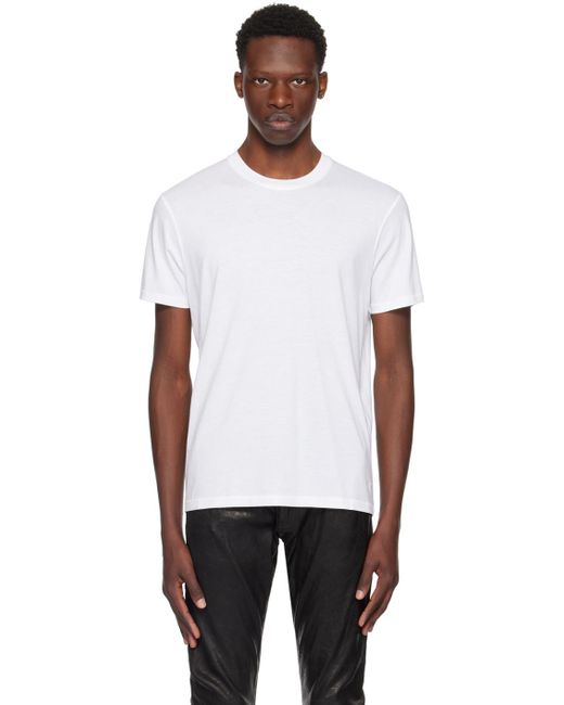 メンズ Tom Ford ホワイト クルーネックtシャツ Black
