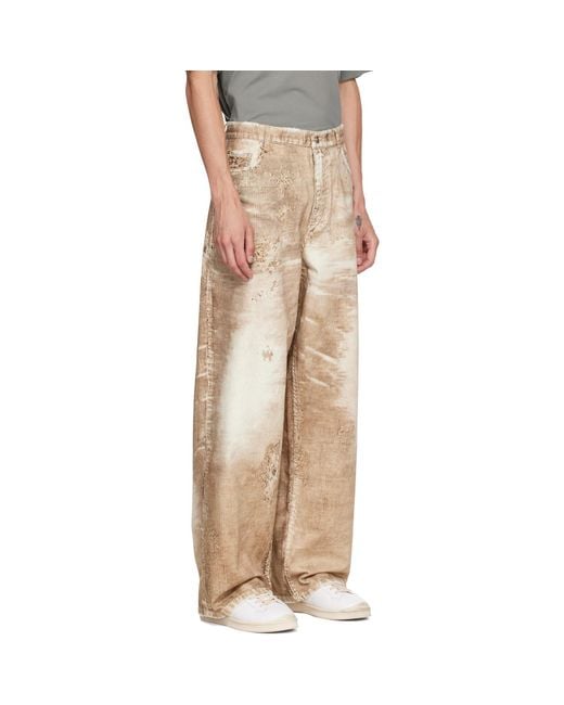 CAMPERLAB Natural Corduroy Print Denim Loose Jeans for men