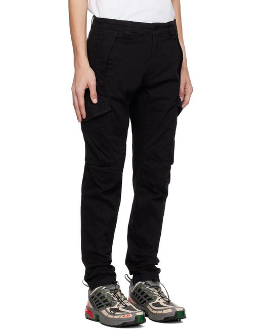 C P Company C.p. Company Black Garment-dyed Cargo Pants for men