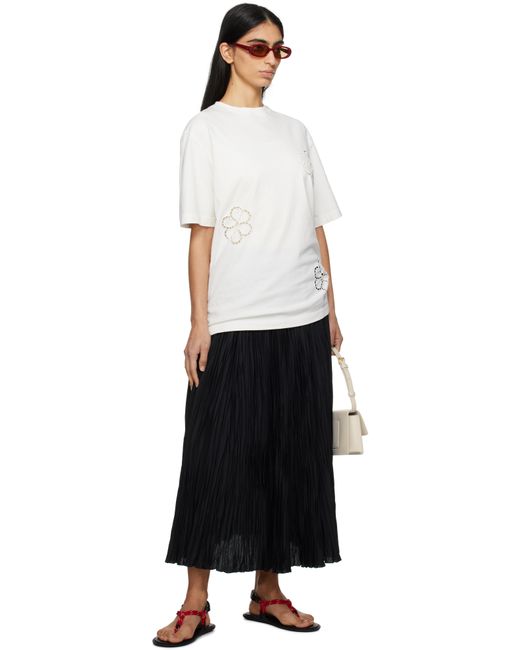 MSGM オフホワイト フローラル Tシャツ White