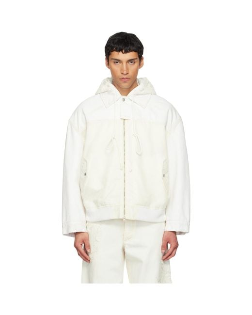 Song For The Mute White Off- Tkl Edition Faded Denim Jacket for men