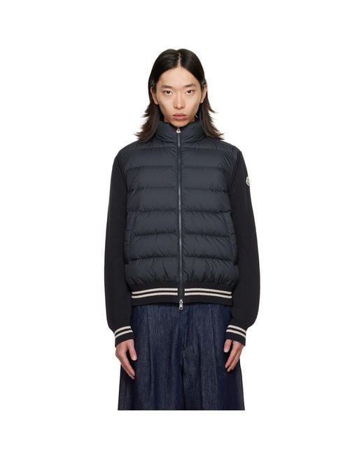 Moncler Black Padded Cotton Down Jacket for men