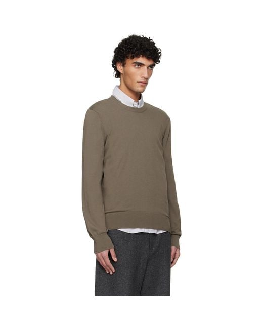 A.P.C. Black Khaki Cotton Sweater for men