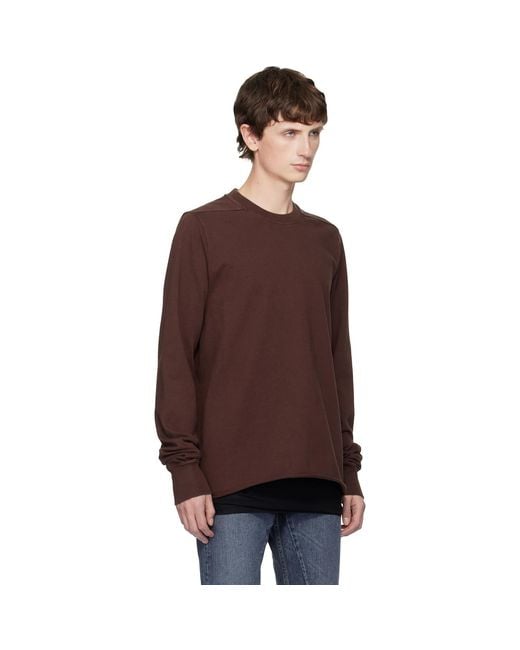 Rick Owens Brown Burgundy Concordians Crewneck Sweatshirt for men