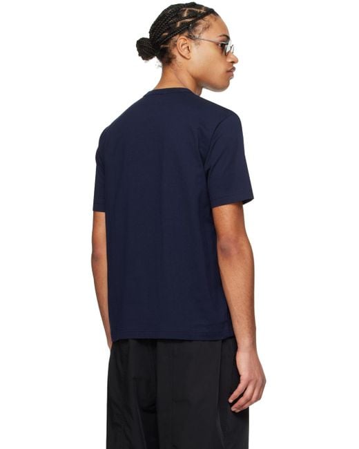Comme des Garçons Blue Navy Printed T-shirt for men
