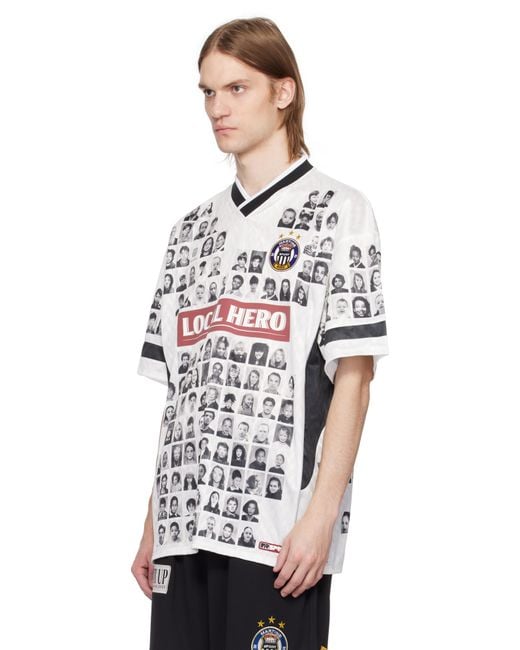 Martine Rose Printed 'Local Hero' Football Jersey in White for Men