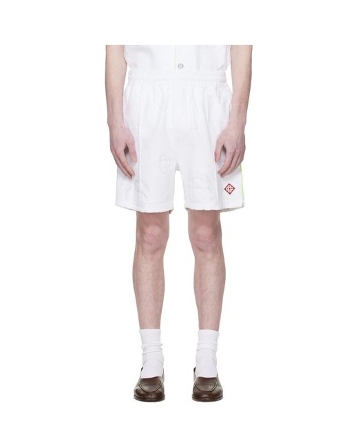 Casablanca White Monogram Shorts for men