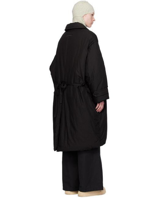 MM6 by Maison Martin Margiela Black Insulated Coat for men