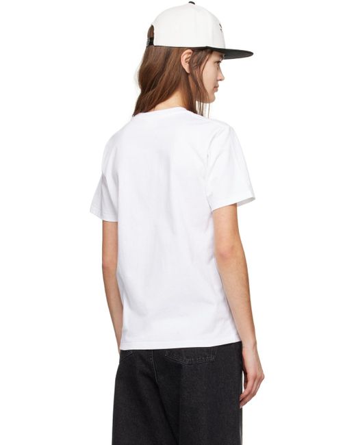 T-shirt blanc à logo de style collégial et texte à motif camouflage liquid A Bathing Ape en coloris White