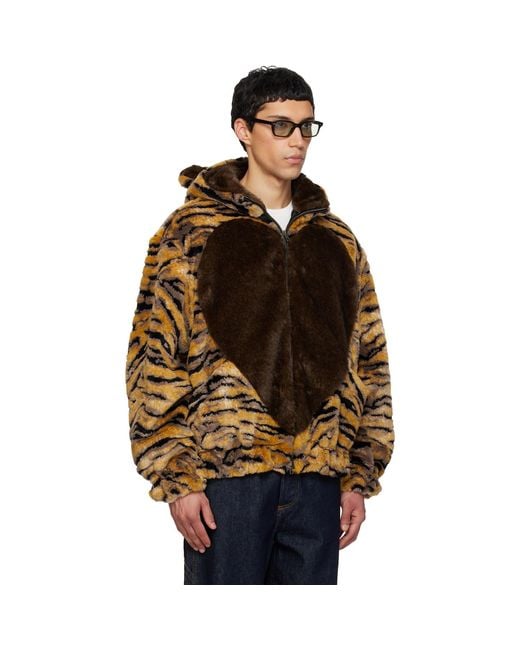 KENZO Multicolor Paris Tiger' Faux-Fur Jacket for men