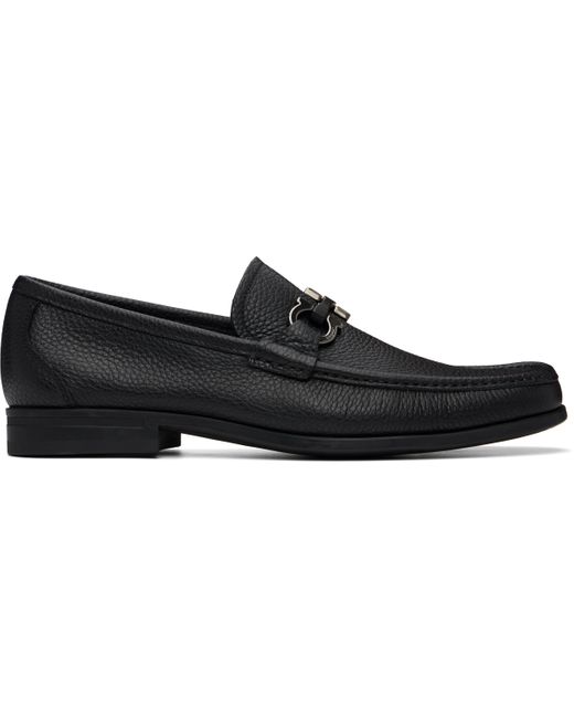 Ferragamo Black Gancini Ornament Loafers for men