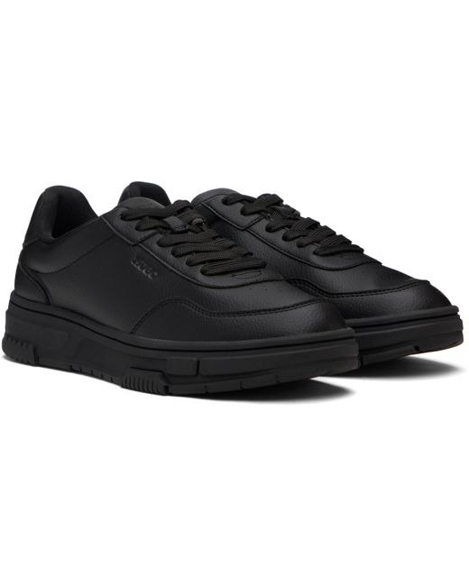 Baskets Noires En Cuir Synthétique À Ornements En Zigzags HUGO pour homme en coloris Black