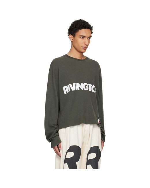 RIVINGTON roi Rebis Black Khaki 'Anti Death' Thermal T-Shirt for men
