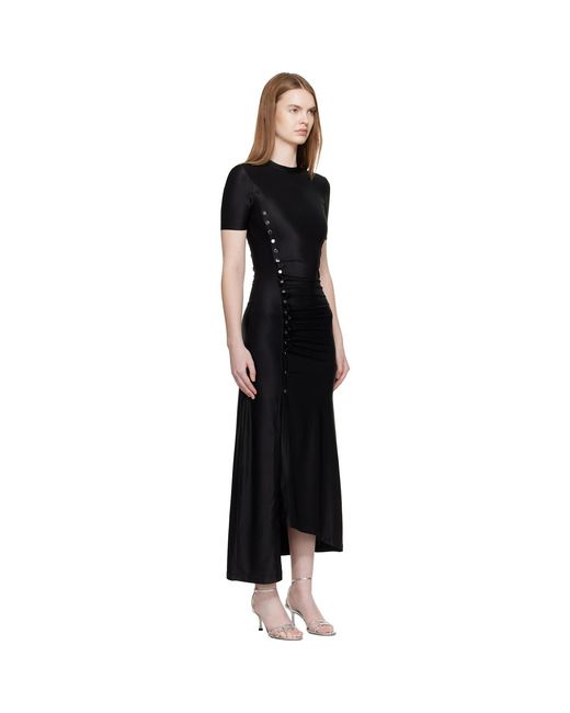 Rabanne Black Draped Midi Dress