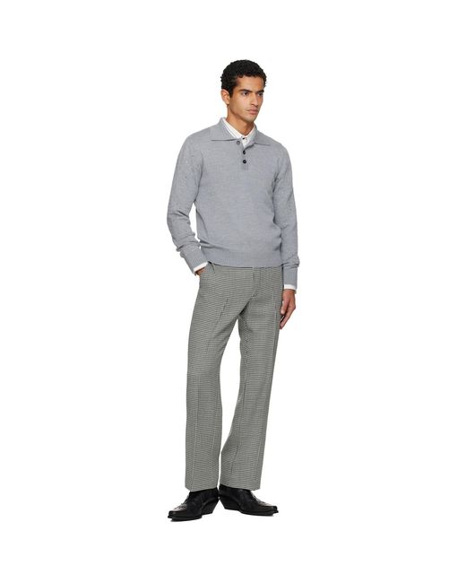 Ernest W. Baker Gray Polka-Dot Polo for men