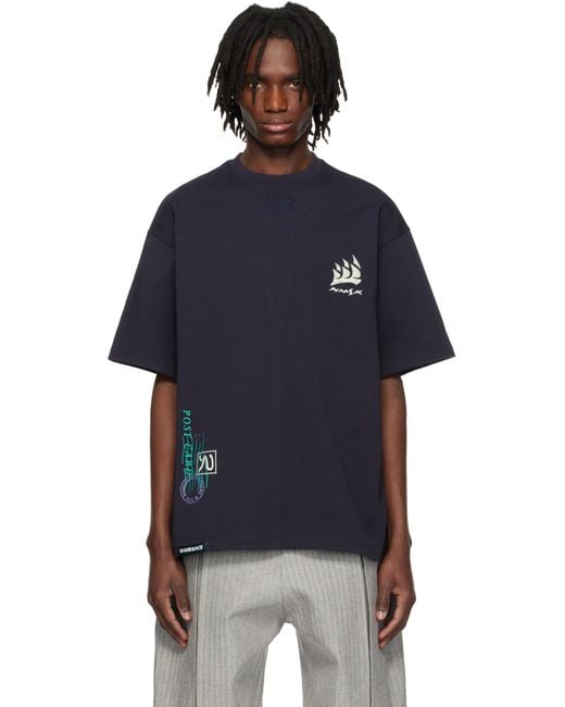 NAMESAKE Blue Sava Oversized Sail T-Shirt for men
