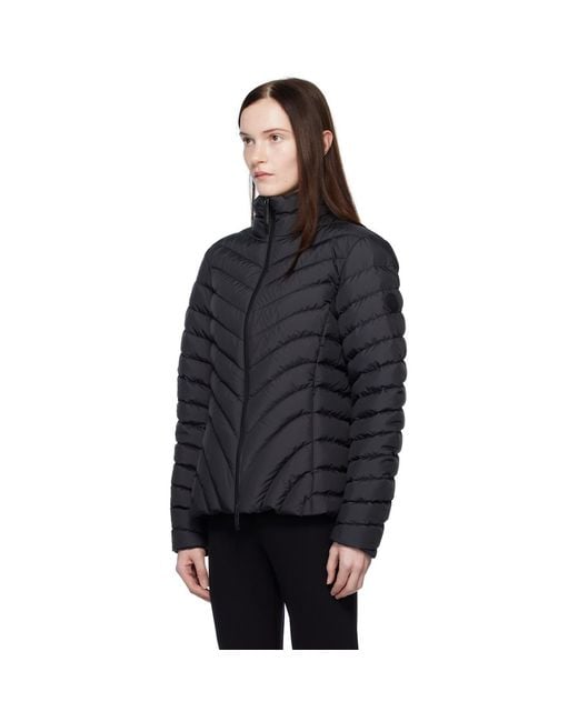 Moncler Black Grange Diagonal-Quilted Short Down Jacket