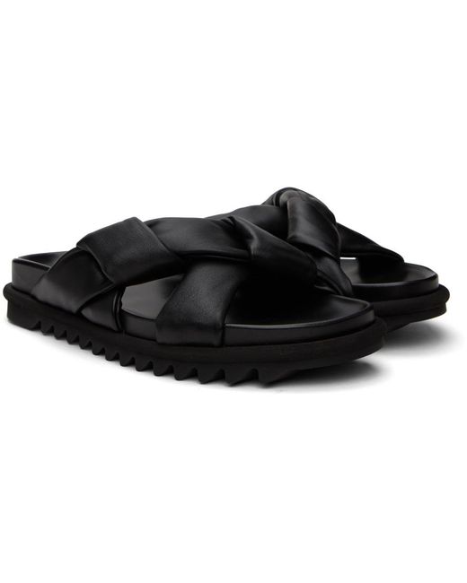 Dries Van Noten Black Padded Sandals for men