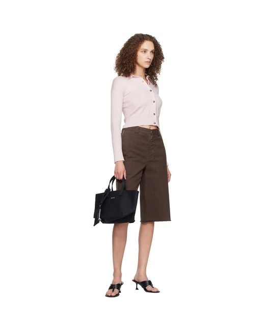 A.P.C. Black 'Le Drummer' Toile Small Tote