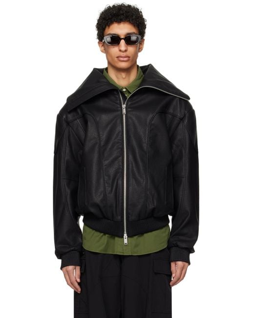 Han Kjobenhavn Black Memory Faux-Leather Jacket for men