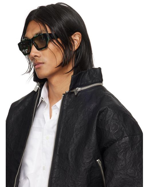 Kuboraum Black Tortoiseshell F4 Sunglasses for men